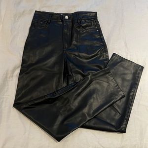 Zara Leather Pants Straight Leg Pants